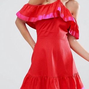 Orange and pink dress